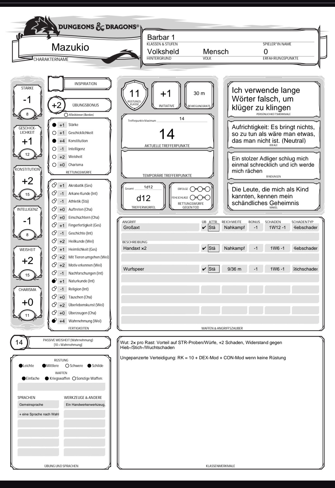 PDF Charakterbogen